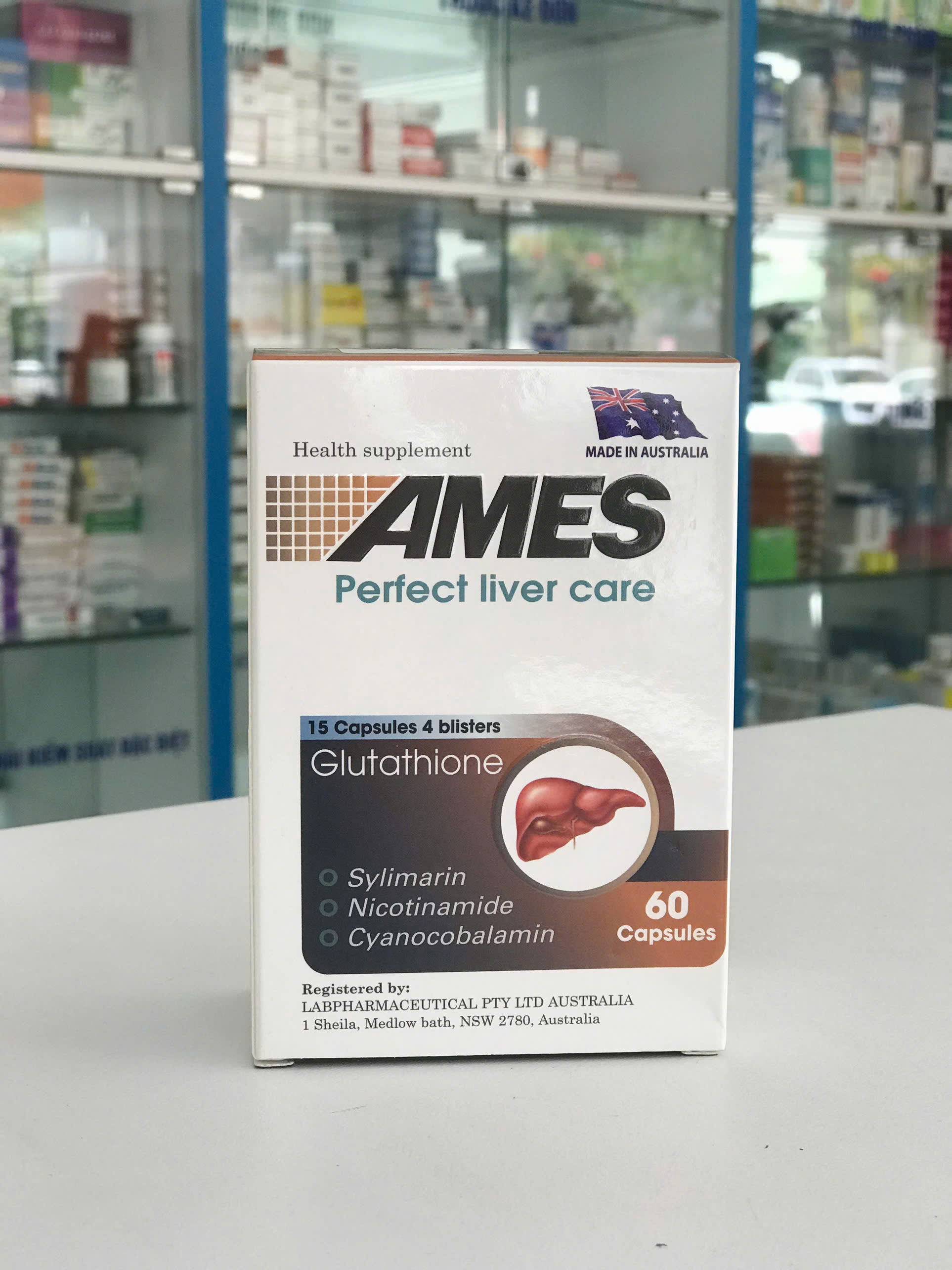 Bổ gan Ames perfect liver care Úc (hộp 4 vỉ*15 viên)